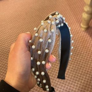 Solene brown/ purple headband with Pearls